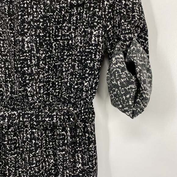Mossimo Shirt Dress Size Large Black White Print Long Sleeves New - Picture 4 of 14